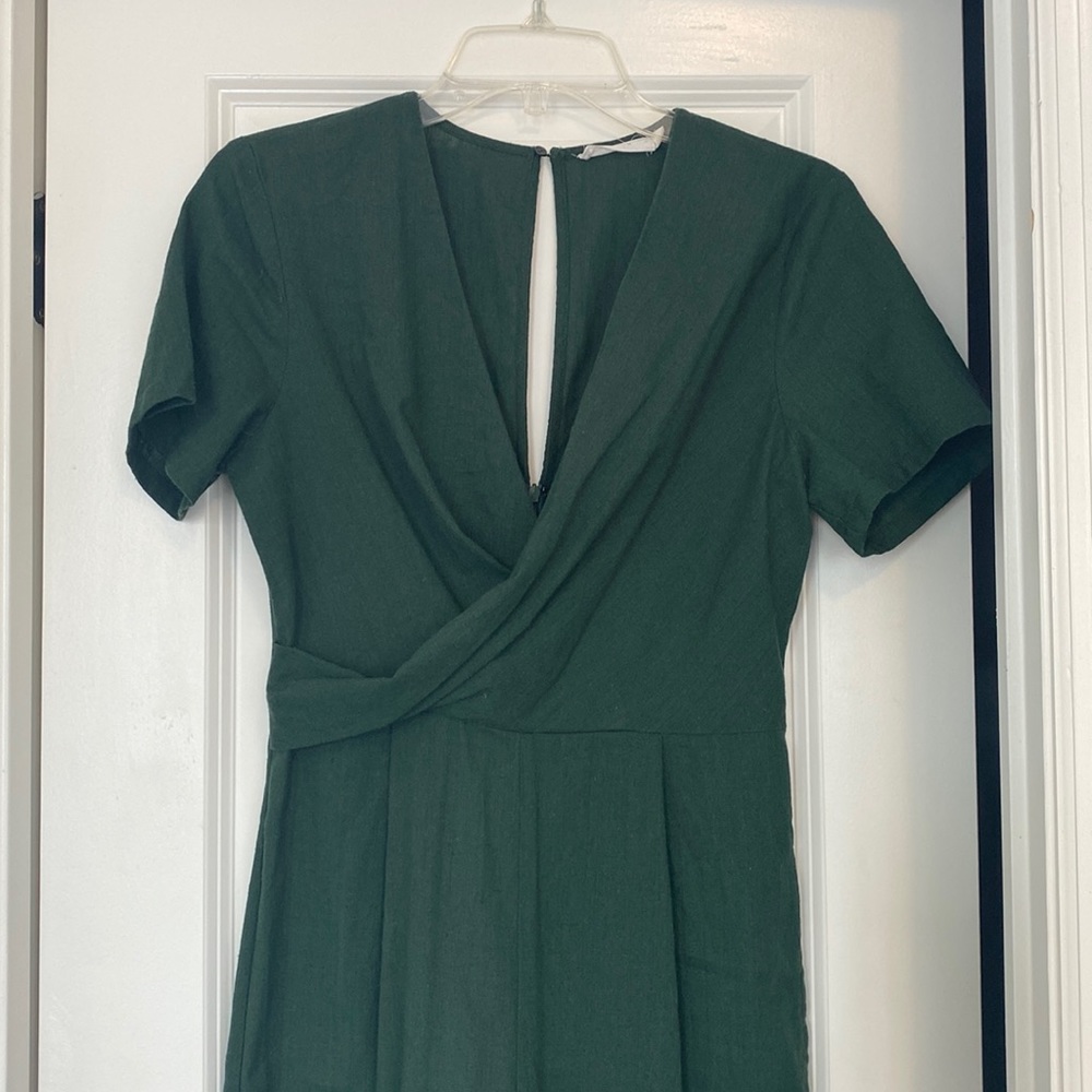 Green Linen Jumpsuit